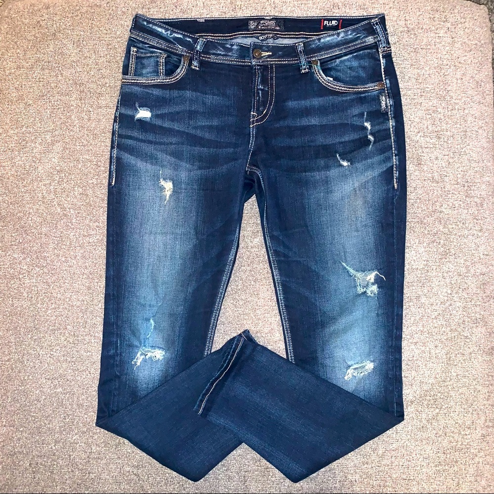 Silver Boyfriend Jeans